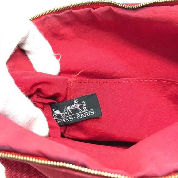 HERMES Bolide pouch 25 Pouch Canvas Red - Picture 5 of 13